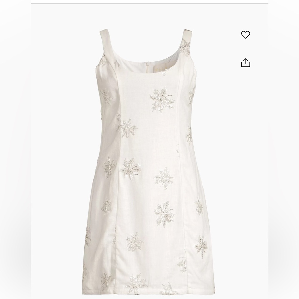 Waimair Amelia Floral Sequined Linen-Blend Minidress